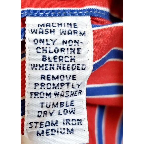 Ralph Lauren Stripe Red/Blue/White Long Sleeve Button Up Classic Fit Pony Front - Picture 10 of 10